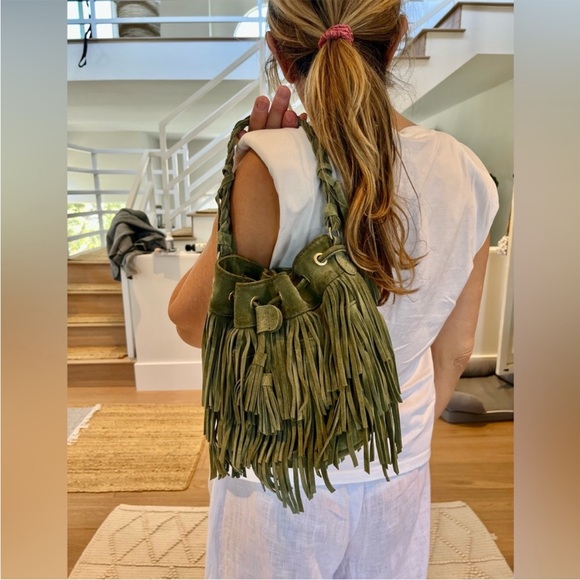 REVOLVE Handbags - REVOLVE NWT Fringe Shoulder Suede Leather Boho Bag LOVE🌈